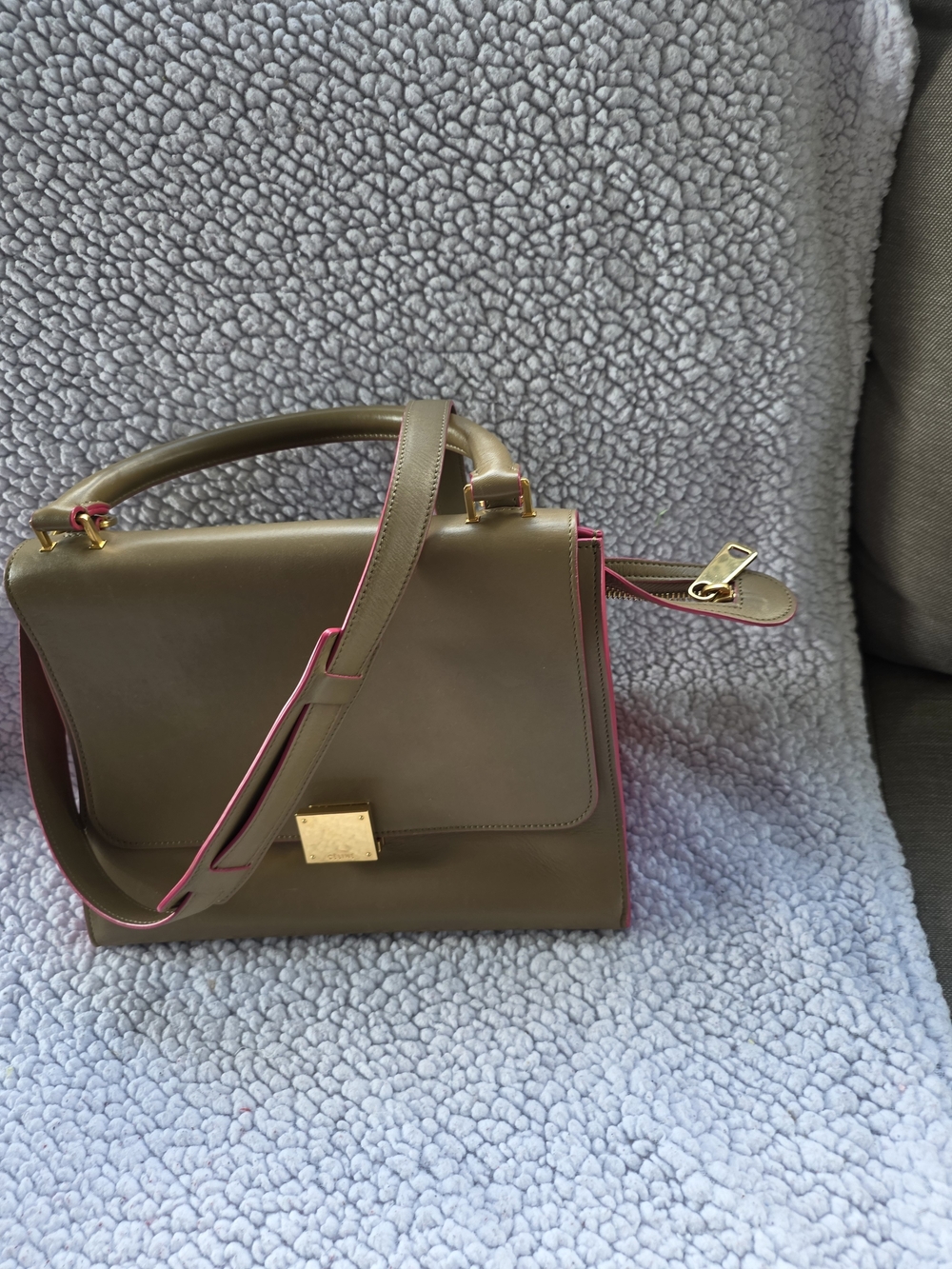 Celine  Tan An Pink Trim Crossbody